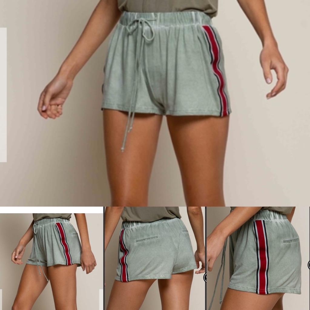 Polsporty Knit Shorts With Stripe